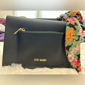Steve Madden Black Shoulder Bag with Floral Accent